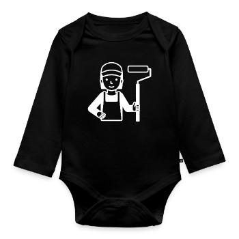 Painter Painter Painter - Organic Longsleeve Baby Bodysuit - black - Front