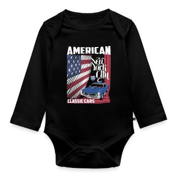 American Classic Cars - Organic Longsleeve Baby Bodysuit - black - Front