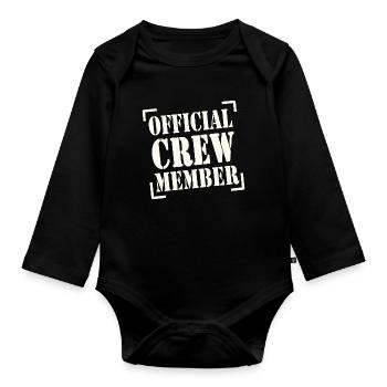 official crew member - Body Bébé bio manches longues - noir - Devant