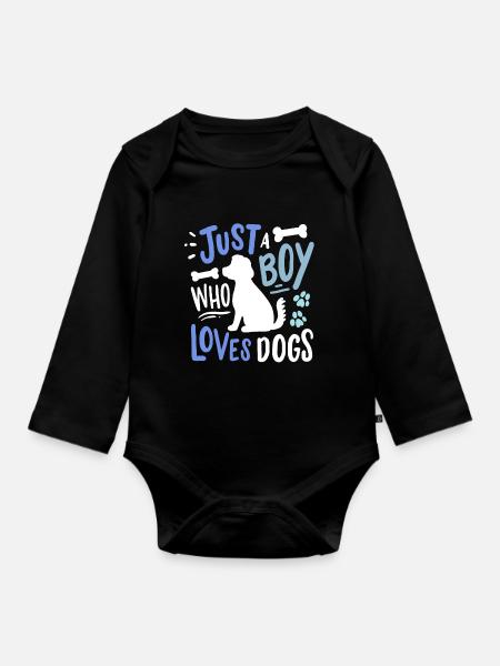 Hund Hundeliebhaber - Baby Bio-Langarm-Body - Schwarz