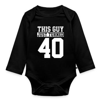 40. Geburtstag Vierzig Geburtstag - Baby Bio-Langarm-Body - Schwarz - Vorne