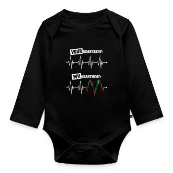 Trader battement de coeur My Heartbeat Bourse forex - Body Bébé bio manches longues - noir - Devant