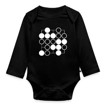 Go Brettspiel - Baby Bio-Langarm-Body - Schwarz - Vorne