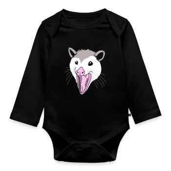 Opossum - Baby Bio-Langarm-Body - Schwarz - Vorne