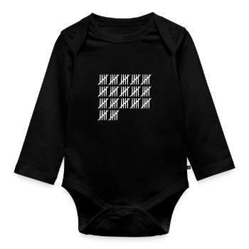 85 Birthday Bar List - 85 years old - Organic Longsleeve Baby Bodysuit - black - Front
