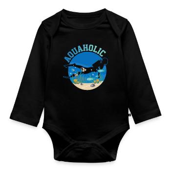 Taucher Tauchen - Baby Bio-Langarm-Body - Schwarz - Vorne