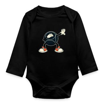 Dabbing Boulekugel Petanque Bouler Boulezubehör - Baby Bio-Langarm-Body - Schwarz - Vorne