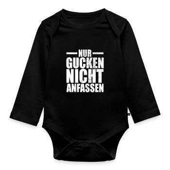 Nur Gucken Nicht Anfassen Ehefrau Freundin Model - Baby Bio-Langarm-Body - Schwarz - Vorne