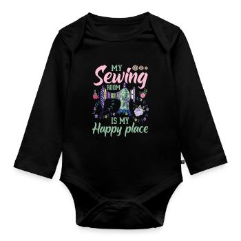 Nähen - Baby Bio-Langarm-Body - Schwarz - Vorne