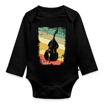 Kontrabass - Baby Bio-Langarm-Body - Schwarz - Vorne