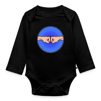 Buddy Beste Freunde - Baby Bio-Langarm-Body - Schwarz - Vorne