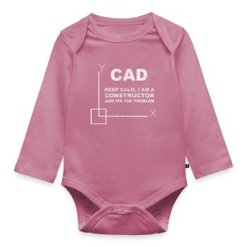 CAD Keep Calm Constructor Engineering - Organic Longsleeve Baby Bodysuit - mauve - Front