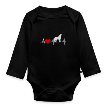 Ein Herz Für Den Wolf - Baby Bio-Langarm-Body - Schwarz - Vorne