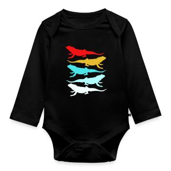 Bartagamen Reptile Lizard Reptile Pogona Bartagame - Organic Longsleeve Baby Bodysuit - black - Front