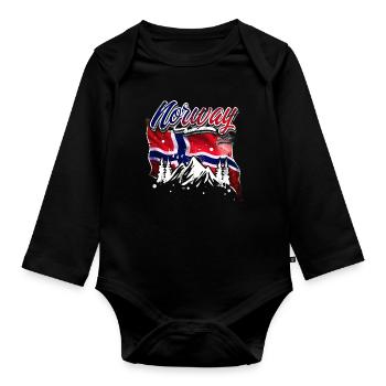 Norway - Organic Longsleeve Baby Bodysuit - black - Front