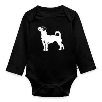 Jack Russell Terrier "Black Edition" - Organic Longsleeve Baby Bodysuit - black - Front