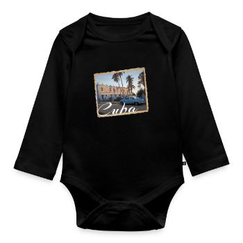 Cuba - Organic Longsleeve Baby Bodysuit - black - Front