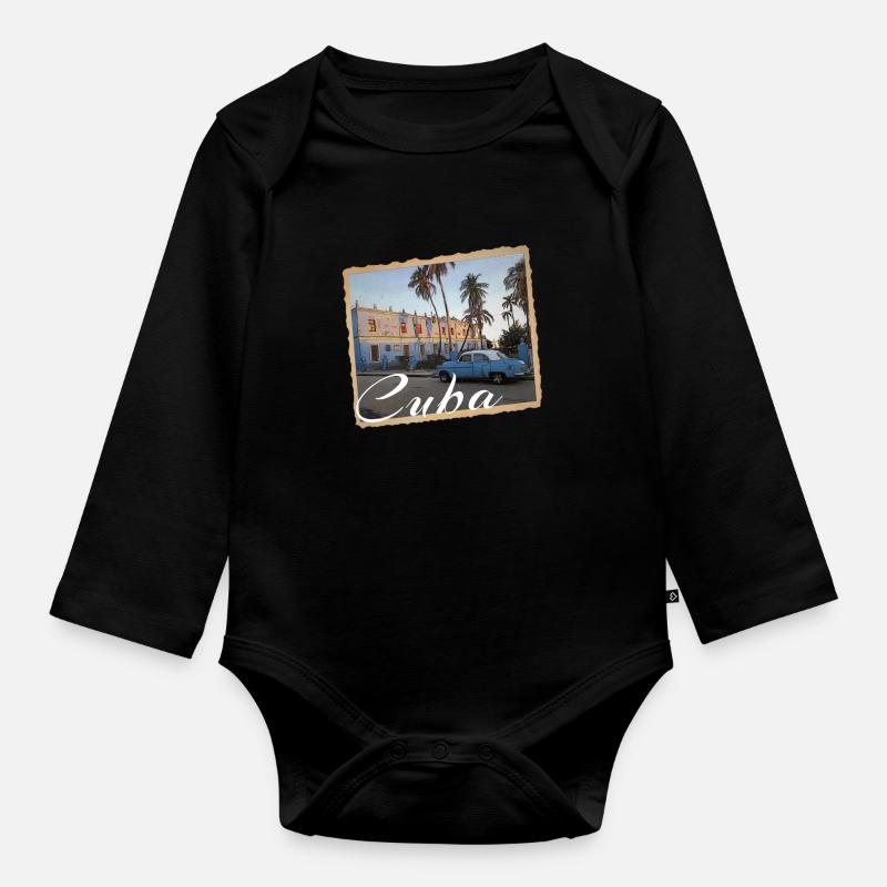 Cuba - Body Bébé bio manches longues - noir