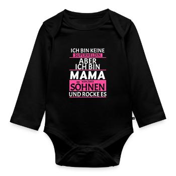 Mama von zwei Söhnen - Baby Bio-Langarm-Body - Schwarz - Vorne