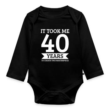 40th birthday - Organic Longsleeve Baby Bodysuit - black - Front