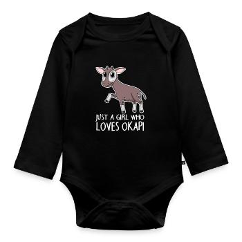 Okapi - Body Bébé bio manches longues - noir - Devant