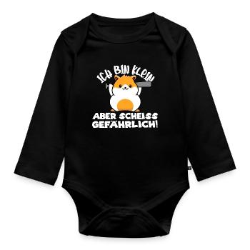 Ich bin klein Hamster Meerschweinchen süsses bild - Baby Bio-Langarm-Body - Schwarz - Vorne
