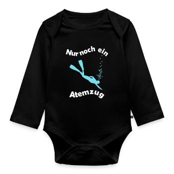 Nur noch ein Atemzug Apnoetaucher - Baby Bio-Langarm-Body - Schwarz - Vorne