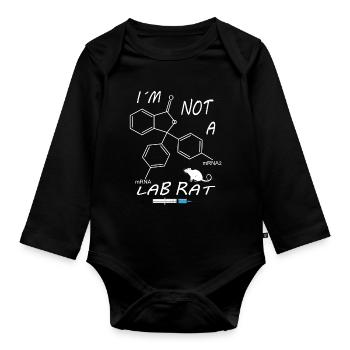 I'm not a lab rat - Organic Longsleeve Baby Bodysuit - black - Front