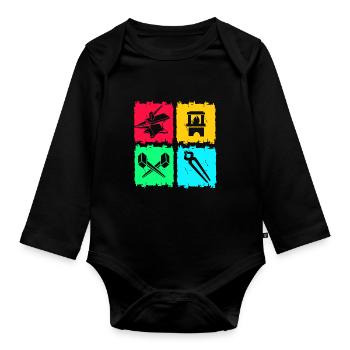 Schmied Amboss - Baby Bio-Langarm-Body - Schwarz - Vorne