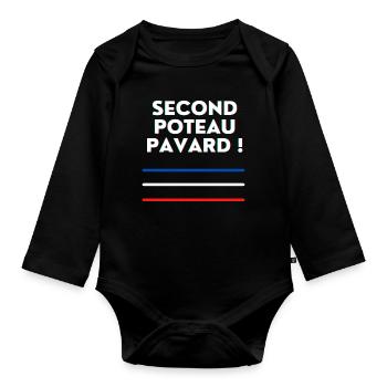 Second Poteau pavard ! - Body Bébé bio manches longues - noir - Devant