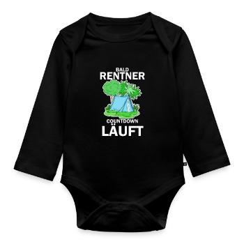 Bald Rentner Countdown läuft - Baby Bio-Langarm-Body - Schwarz - Vorne