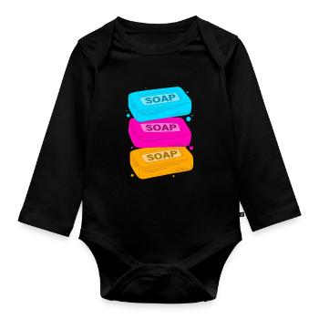 Seife Seifenherstellung DIY - Baby Bio-Langarm-Body - Schwarz - Vorne