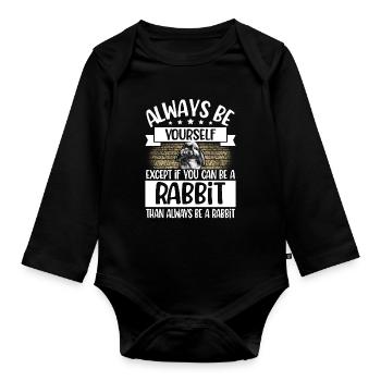 Hase - Baby Bio-Langarm-Body - Schwarz - Vorne