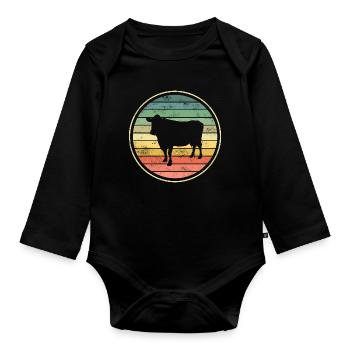 Cow cows - Organic Longsleeve Baby Bodysuit - black - Front