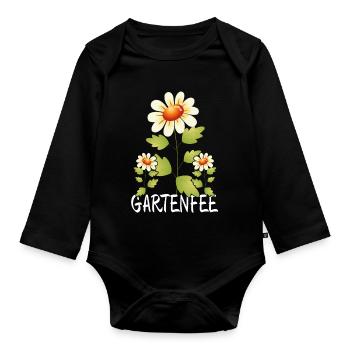 Gartenfee Garten Gärtnerin - Baby Bio-Langarm-Body - Schwarz - Vorne