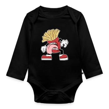 Pommes - Baby Bio-Langarm-Body - Schwarz - Vorne