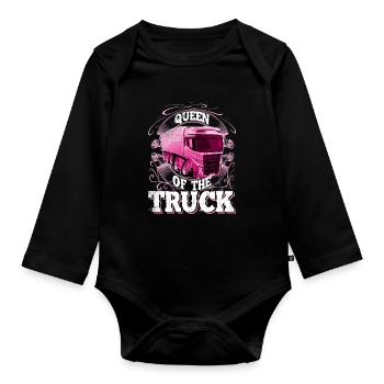 lkw Fahrerin - Baby Bio-Langarm-Body - Schwarz - Vorne