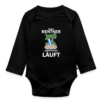 Rentner Countdown - Baby Bio-Langarm-Body - Schwarz - Vorne