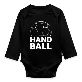 Icône de sport de handball illustration d’icône de joueur de handball - Body Bébé bio manches longues - noir - Devant
