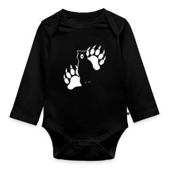 Ours Grizzli - Body Bébé bio manches longues - noir - Devant