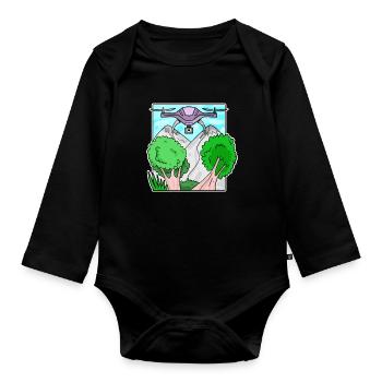 Drohne - Baby Bio-Langarm-Body - Schwarz - Vorne