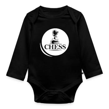 chess symbol pawn Logo icon friends schach bauer - Baby Bio-Langarm-Body - Schwarz - Vorne