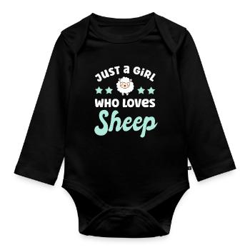 Schaf Schafe - Baby Bio-Langarm-Body - Schwarz - Vorne
