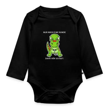 Nur noch eine Runde Zocken Gaming Kinder - Baby Bio-Langarm-Body - Schwarz - Vorne