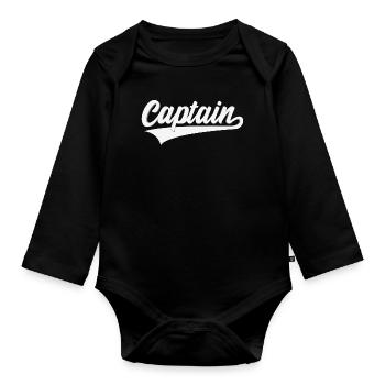 KAPITÄN 3D CAPTAIN SWOOSH - Organic Longsleeve Baby Bodysuit - black - Front