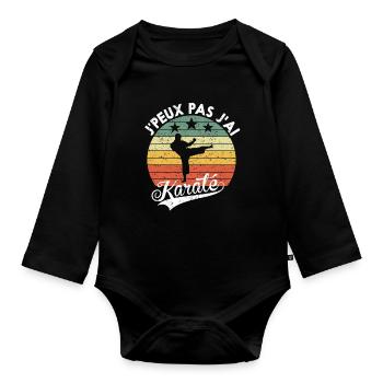 Ich kann nicht, ich habe Karate Geschenk für Amateure - Baby Bio-Langarm-Body - Schwarz - Vorne