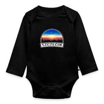 Szczecin Pologne Skyline Vintage Sunset Voyage Souv - Body Bébé bio manches longues - noir - Devant