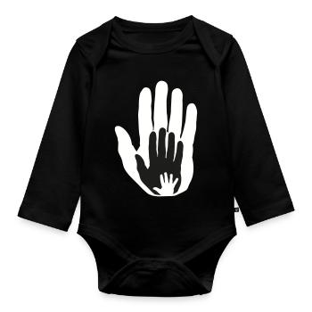 Baby Hand in Hand - Baby Bio-Langarm-Body - Schwarz - Vorne