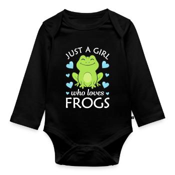 Grenouille grenouille - Body Bébé bio manches longues - noir - Devant