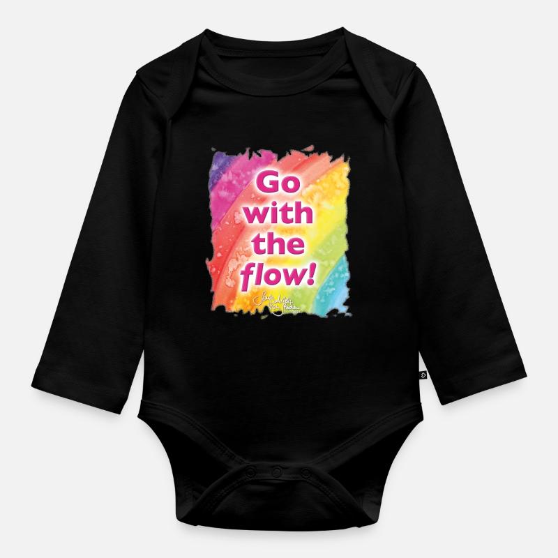 Rainbow flow - Sonja Ariel von Staden - Baby Bio-Langarm-Body - Schwarz